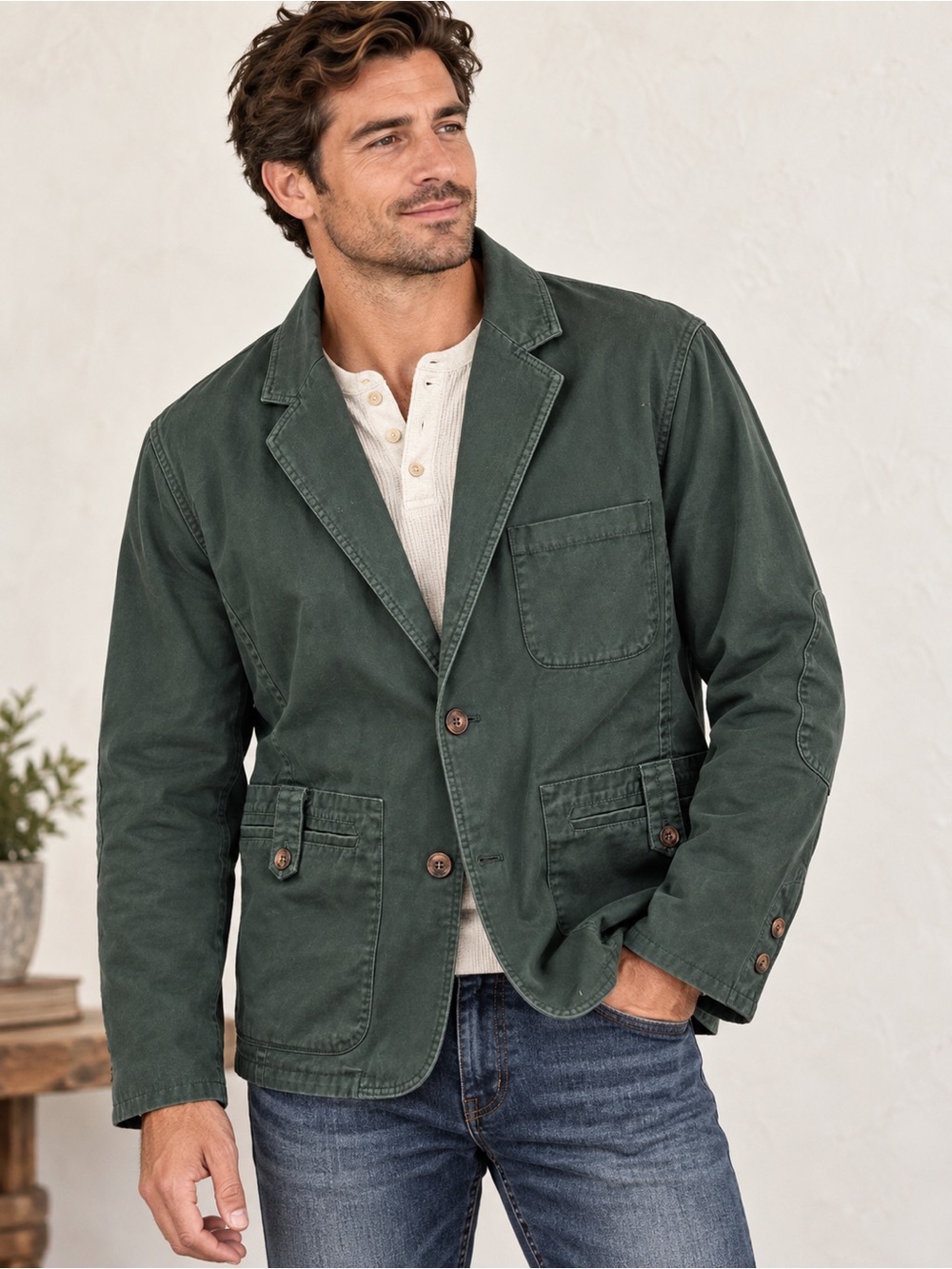 Duluth Trading Co Forest Green Presentation Chore Jacket Men’s Utility Blazer